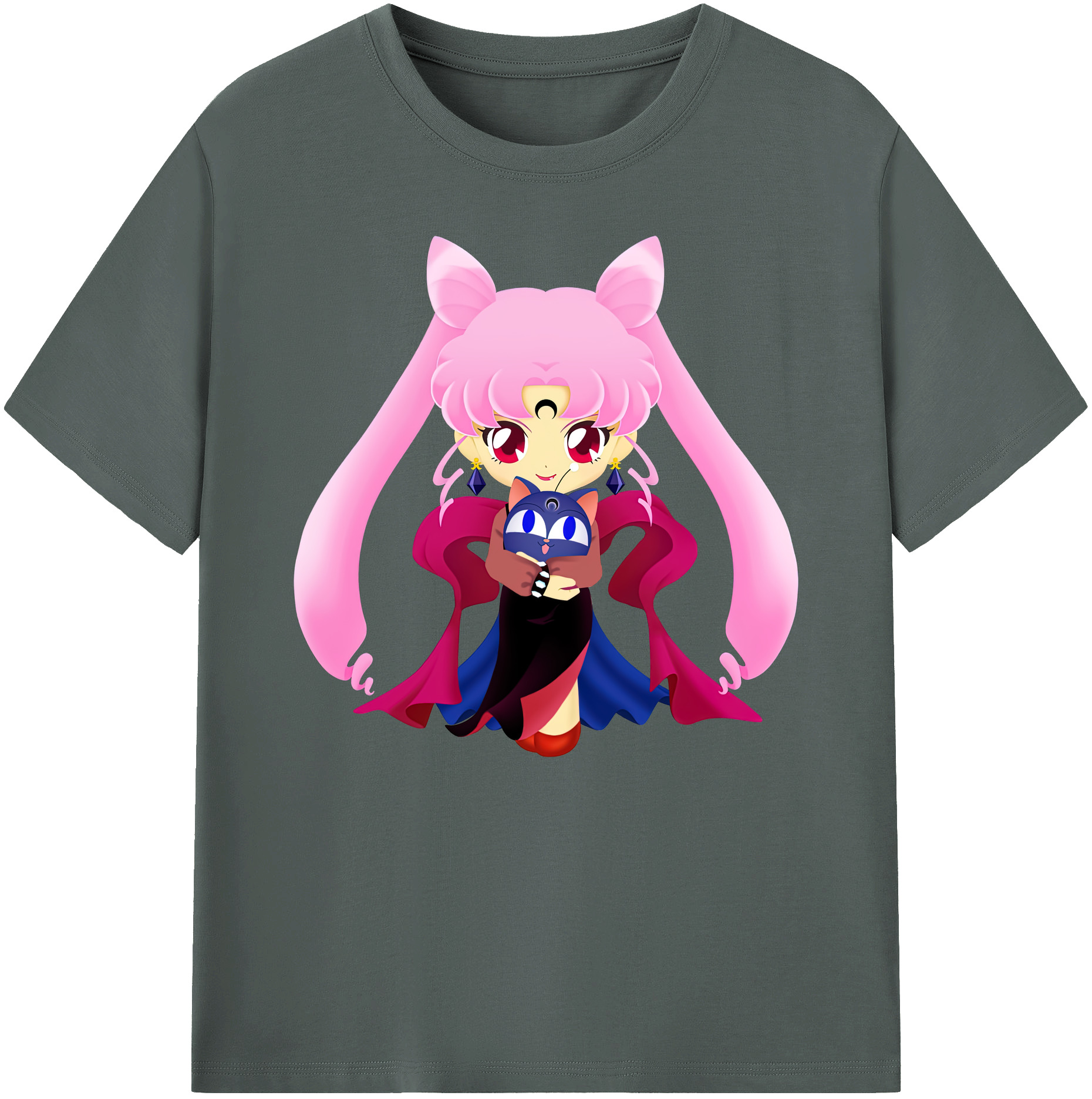 （画像用） 美少女戦士セーラームーン ちびうさ Sailor Moon Chibiusa Tsukino Usagi Small Lady Serenity 綿100％ メンズ半袖Tシャツ｜肌触りやわらか＆通気性